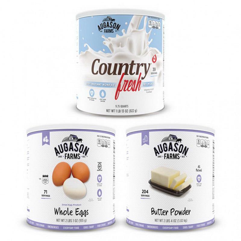 10 Can 3-Pack Augason Farms Dairy and Egg Combo No 