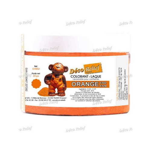 Deco Relief CH652 Fat Soluble Food Color - Orange E102-E129 - 20g