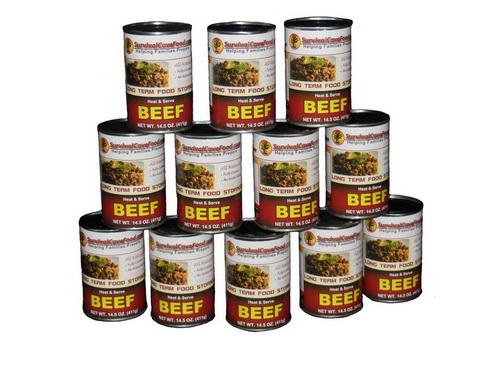 Survival Cave Food SCFBF14CASE Canned beef food storage - full case, 12 cans/60 servings - 14.5 oz can - Image 2