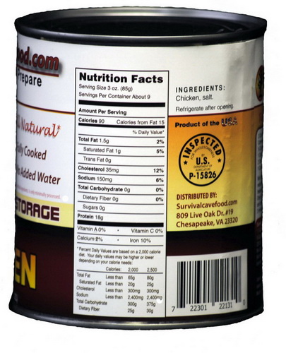 Survival Cave Food SCFCK28CASE Chicken 12 - 28oz can - ready to eat canned meat - FULL CASE - Image 2