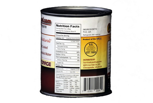 Survival Cave Food SCFPK28CASE Pork 12 - 28oz can - ready to eat canned meat - FULL CASE - Image 3